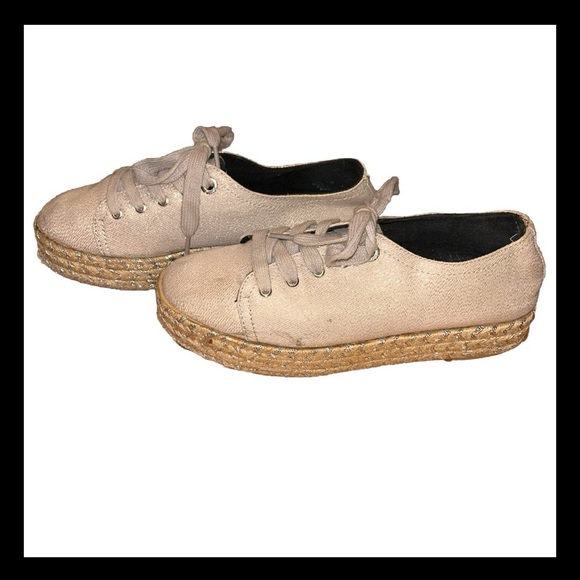 🎉HP🎉Circus by Sam Edelman Metallic Espadrilles Platform Gold Shimmer Sneakers 8 - Picture 5 of 13